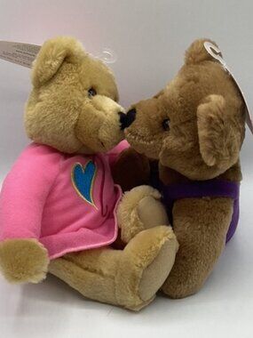 Hallmark Love "Kiss Kiss Bears" New with Tags Magnetic Noses Velcro Paws 9"
